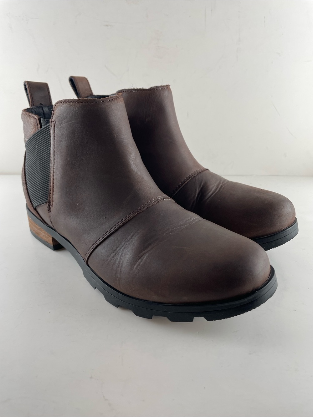 Sorel Waterproof Leather Chelsea Ankle Boots Brown Size 8